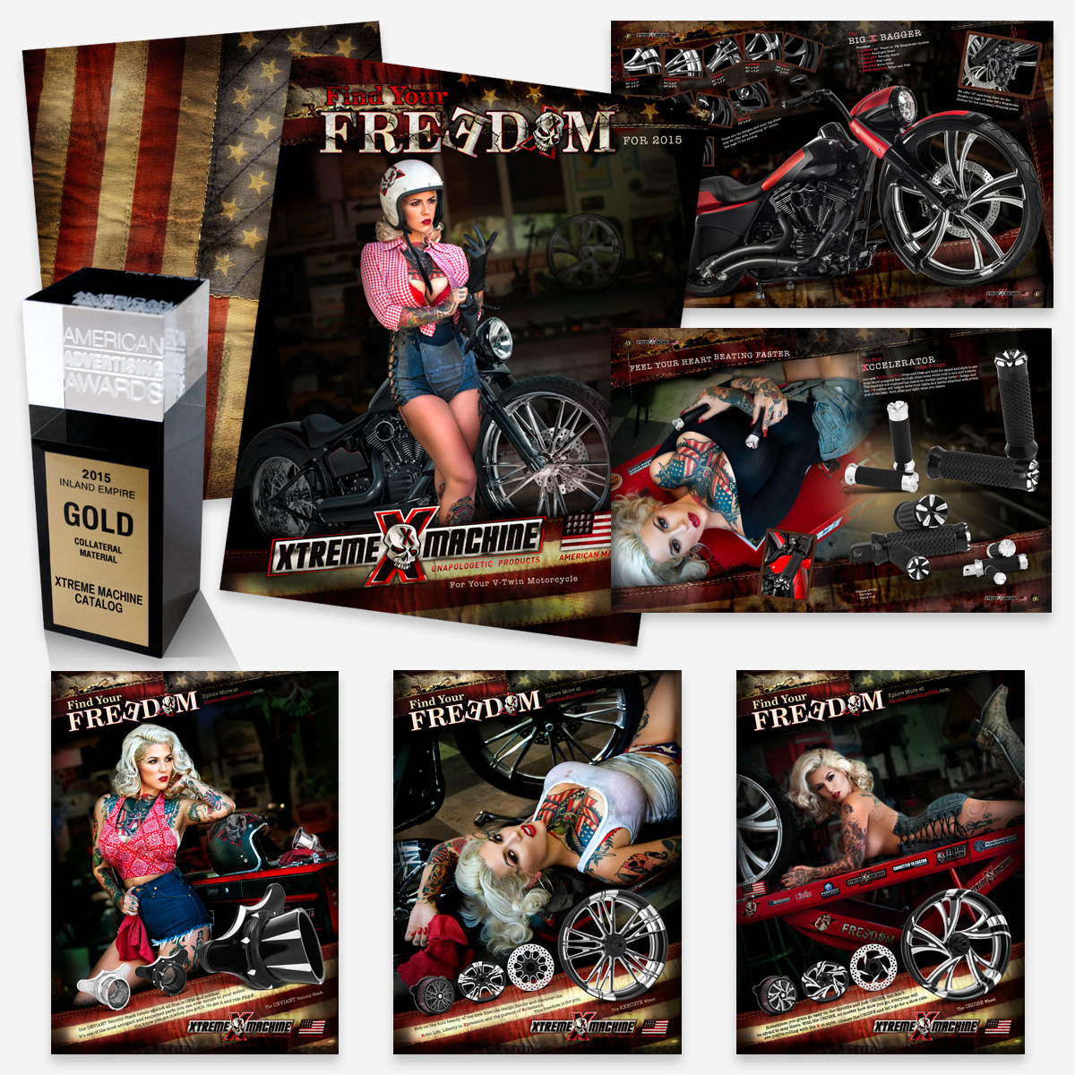 Motorcycle Print Ads and Catalog with Sexy Girl