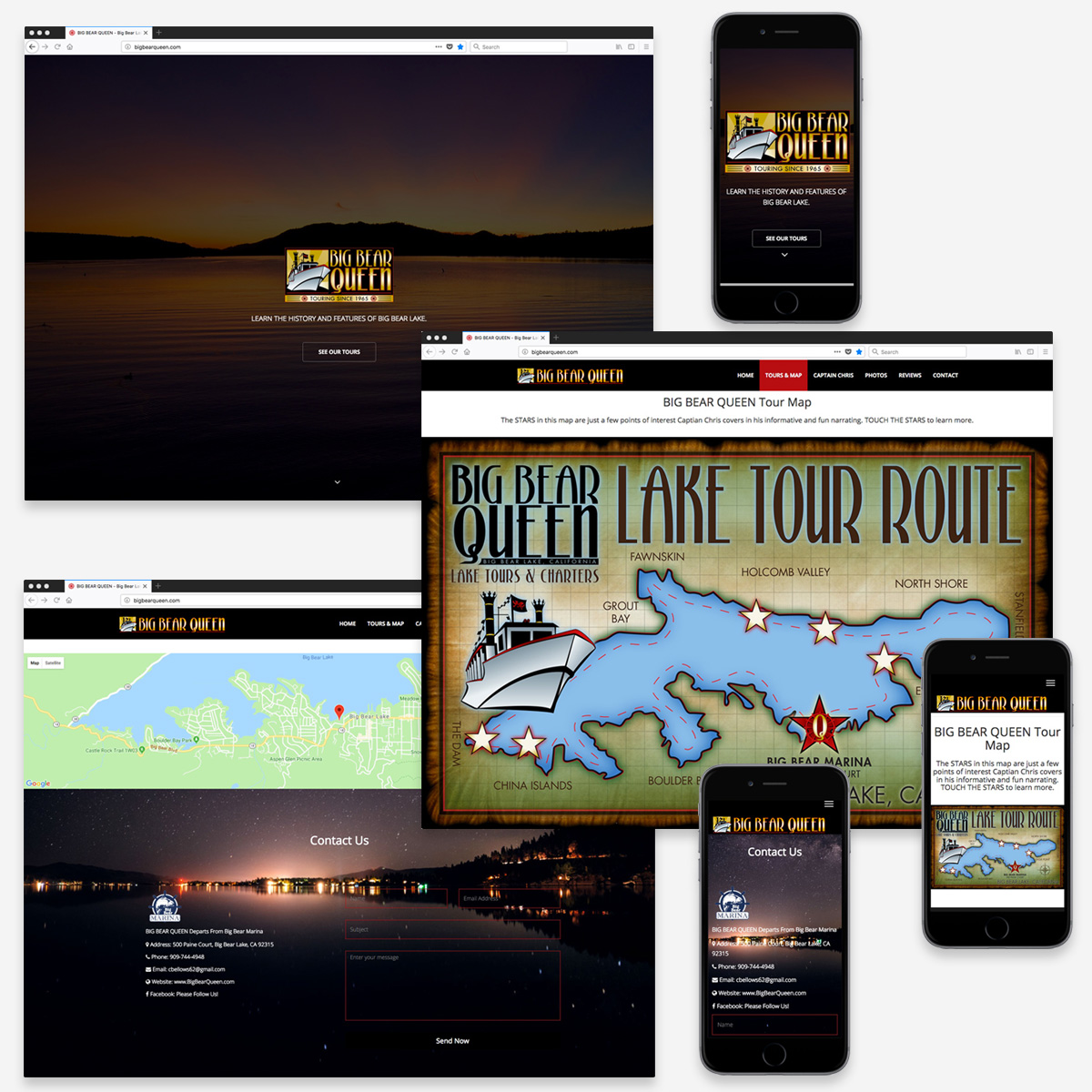 custom website for Big Bear Queen